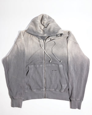 Last Supper Sun-Dried Waffle Knit Zip Up - Grey