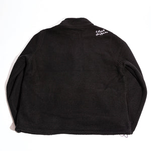 Last Supper black sherpa fleece jacket with embroidered logo and chest pocket streetwear outerwear