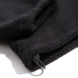 Last Supper black sherpa fleece jacket with embroidered logo and chest pocket streetwear outerwear